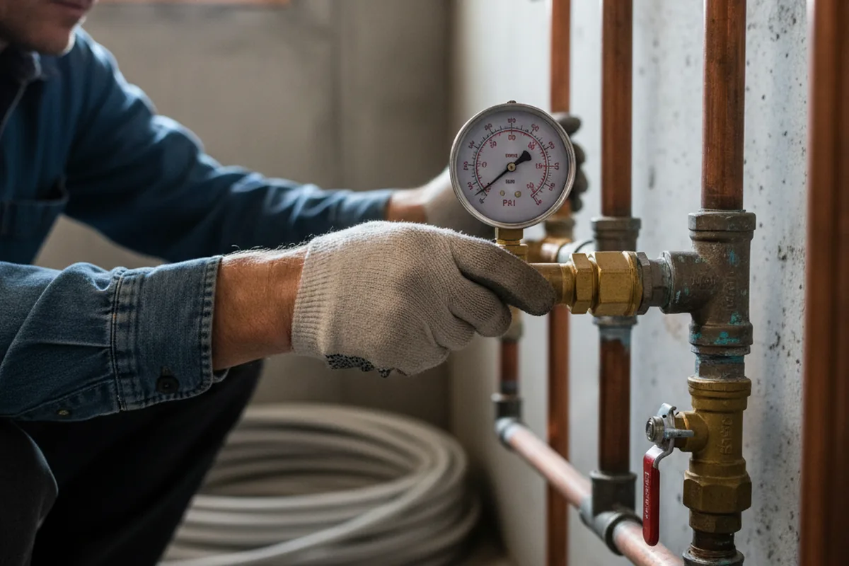 Pressure testing a repaired line during Water Line Repair in Galivants Ferry
